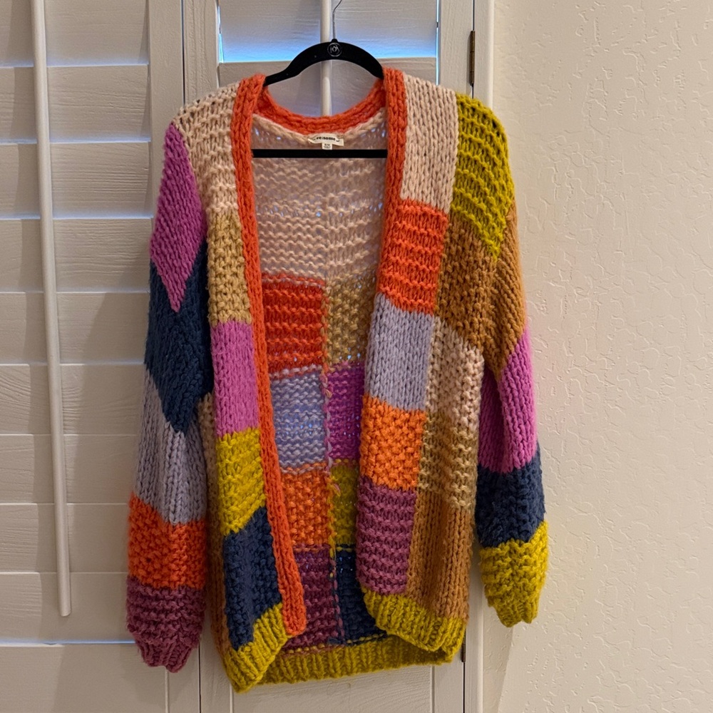 eesome Multicolor Patchwork Cardigan - image 1